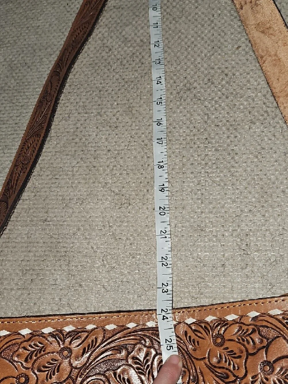 American Darling Tooled Leather Serape Fringe Crossbody Bag Western Boho